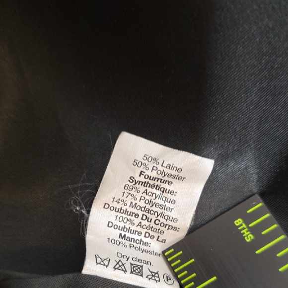 J. Crew Elegant Black Pea Coat with Faux Fur Trim 8 Medium - Picture 10 of 11